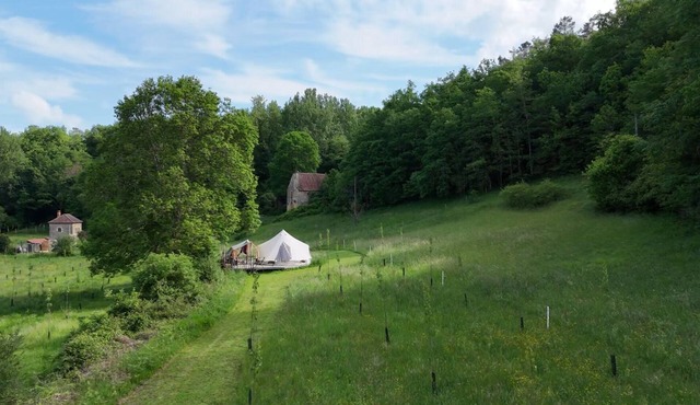 Big tent in a green setting!