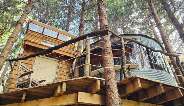 Bin There Treehouse - A Grain Bin treehouse!
