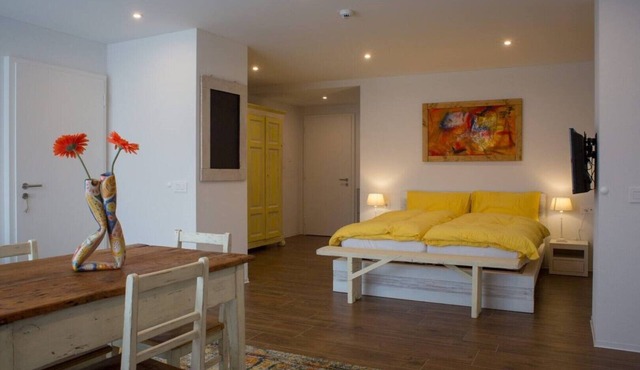 Birch apartment surrounded by greenery