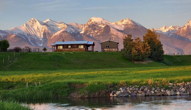 Bison Range 15 minutes away! Cozy Cabin w/Beautiful Creek & Mtn Views!