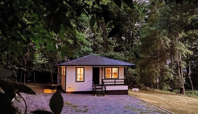 Black and White Cabin on Tranquil Three Acres