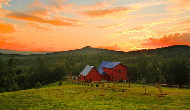 Blue Ridge Mountain View Huge Log Cabin sleeps 18. Outdoor living & Game Room