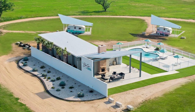 Blue Skies Resort | Glamping | Pool | Fireplace