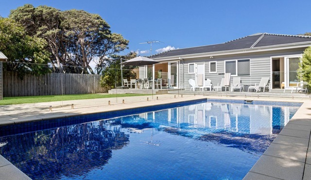 Bluetopia - Contemporary coastal beach house with solar heated pool