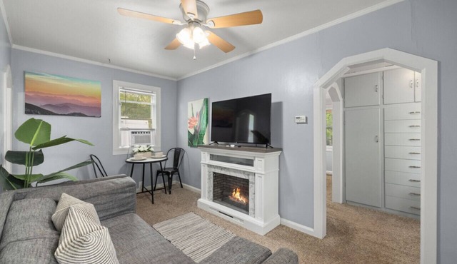 Bo's Cozy Green Backyard Bungalow | Hot Tub | W/D | Off-Street Parking