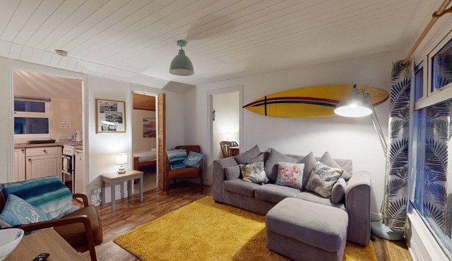 Bojago soaks up the evening sun, which can be enjoyed from an elevated rear garden. Sea Views.