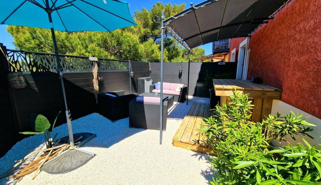 Bord de Mer Avec Jardin, Studio Côte D'azur