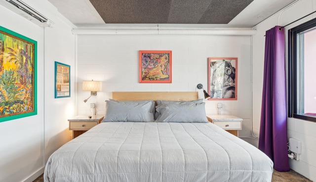Boutique Vera Hotel Room 201: King Room in the Heart of Folly Beach