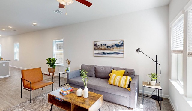 Brand-new, dog-friendly home with sunset views, private yard, patio, W/D & AC