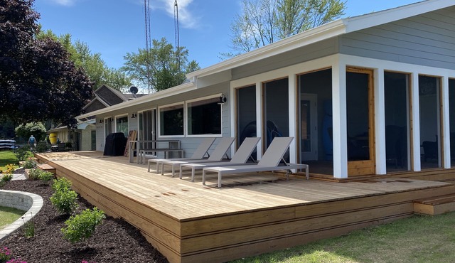 Brand new lakefront retreat on Paw Paw Lake with hot tub!
