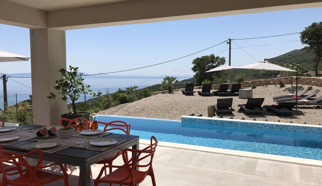Brand new, with infinity pool, right by the pool