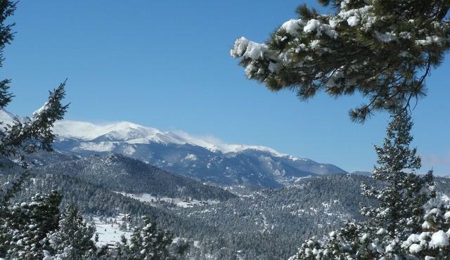 Breathtaking Mountaintop Views, private steambath, 2 decks, 3 mi.es from town.