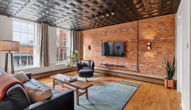 Brick Loft | Historic Downtown Walk-Up + Parking