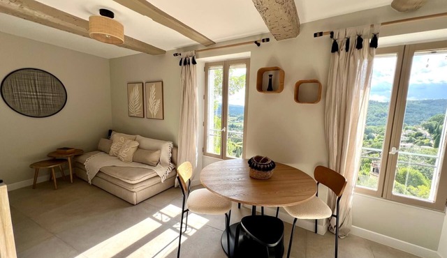 Bright 2-room apartment with breathtaking view 10 minutes from Lake Saint Cassien