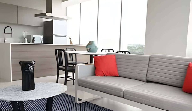 Bright 2BR retreat w/gym & balcony