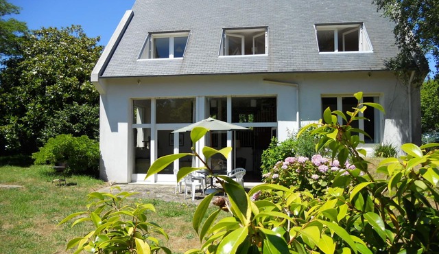 Bright architect house with a large garden