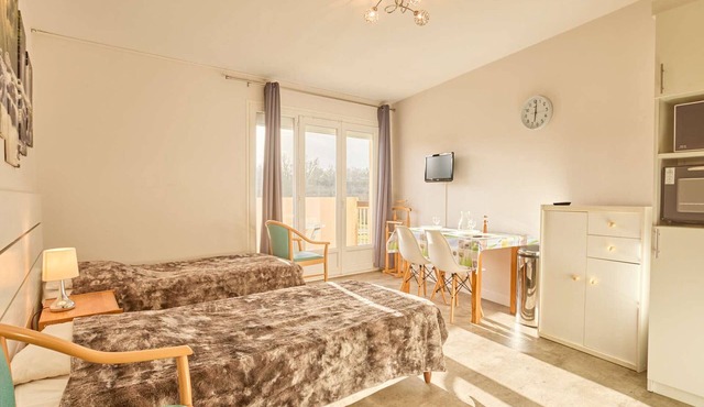 Bright central studio, 2 people, Wifi, pets allowed