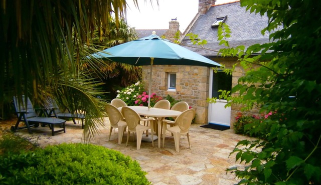 Bright house in a typical Breton seaside village