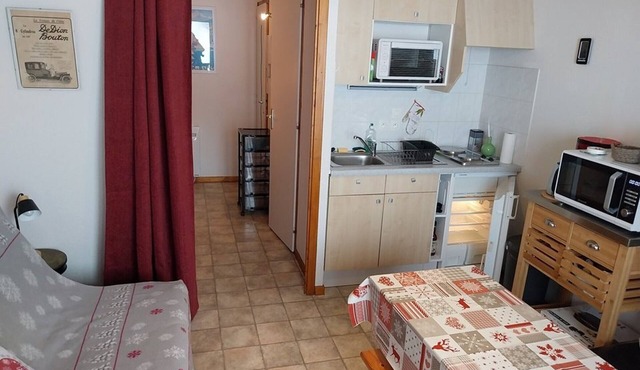 Bright studio with balcony, mountain view, 25m²