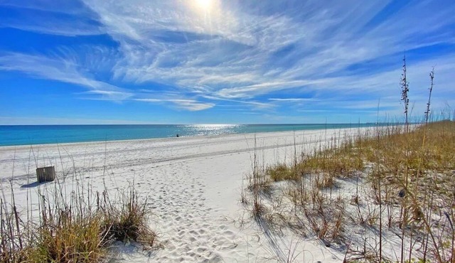 Bright & sunny Gulf front home with spacious deck for dolphin watching!