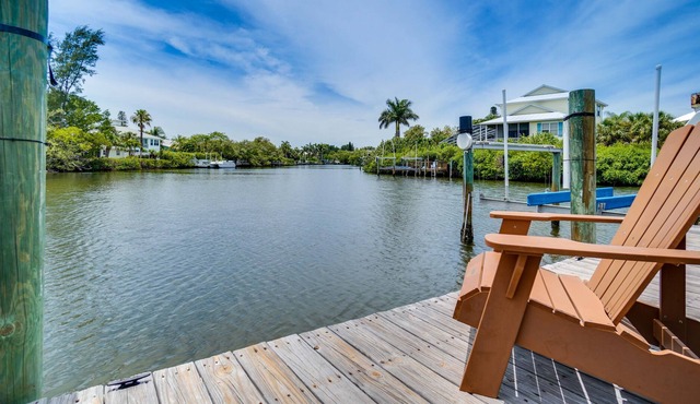 Bring your boat or jet skis to Pelican Point, an Anna Maria canal front home