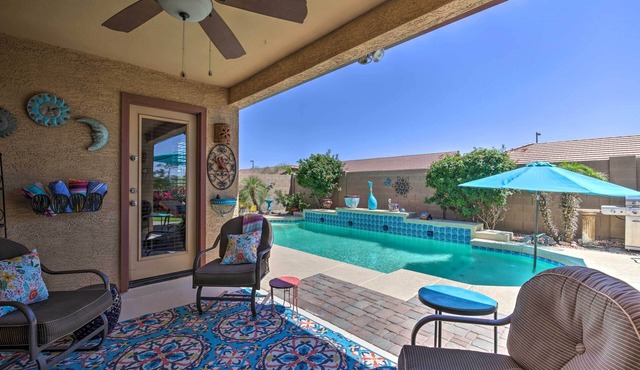 Buckeye Home w/Pool, Putting Green & Sun Porch!