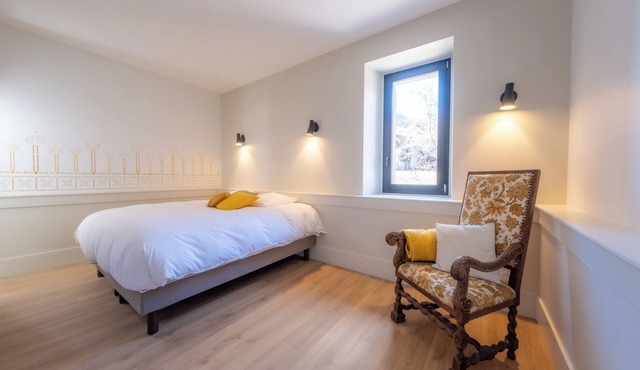 Bucolic room in a medieval tower with shared space on the ground floor