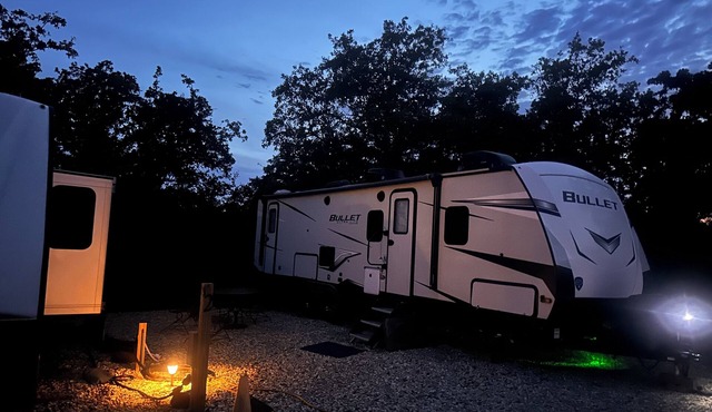 Bullet Travel trailer with Texas skyline views!
