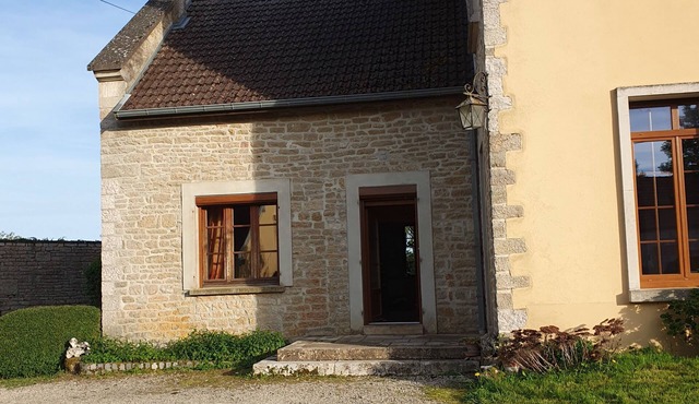 Burgundy stone house