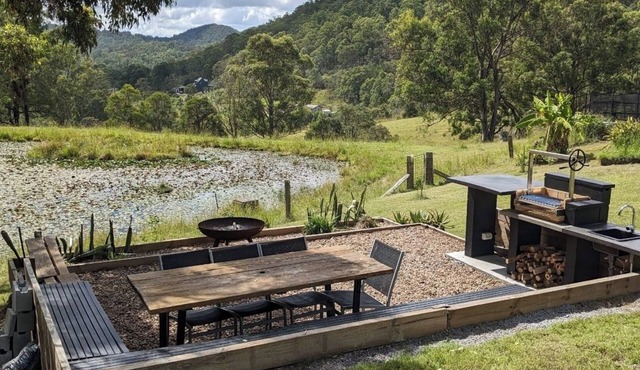 Bush Farm overlooking quiet valley