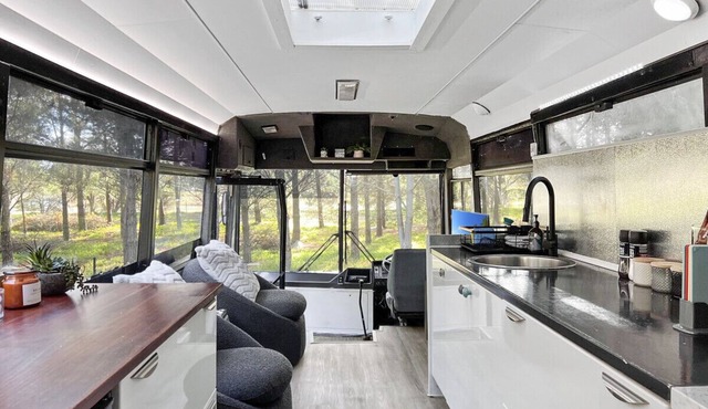 Bussie McBusFace, converted bus in Little River