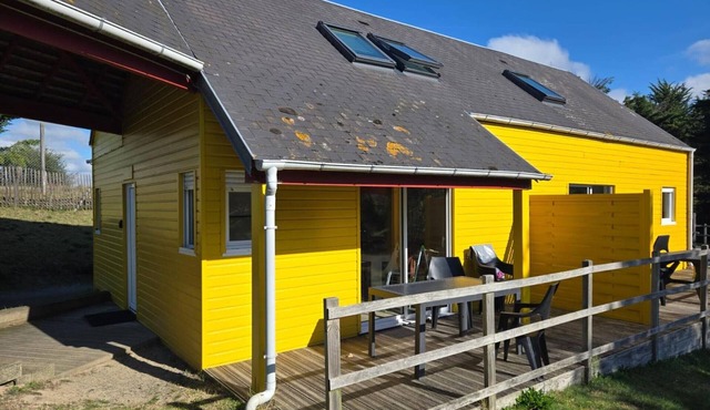 Charming Beachside House in Bréhal with Terrace, BBQ, and Wi-Fi