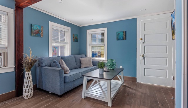 Cabin at The Beach , not handicapped accesible- has stair access . 1 bathroom