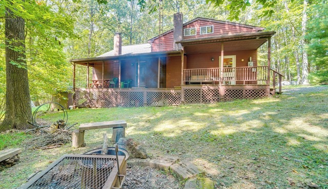 Cabin Comfort Near PSU! Fire Pit & On-Site Trails