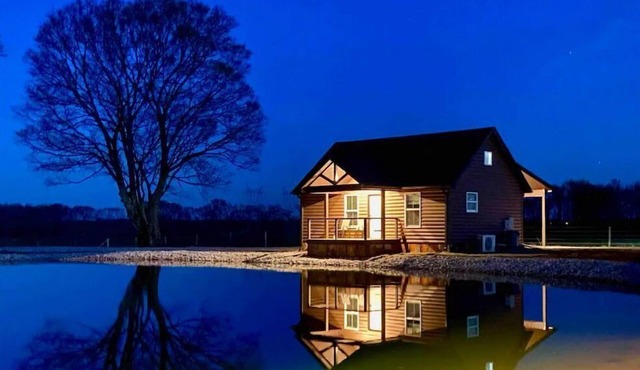 Cabin D by the Pond - King bed - Swimming Pool