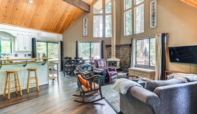 Cabin Getaway Near Big Trees Park: Game Room, Deck