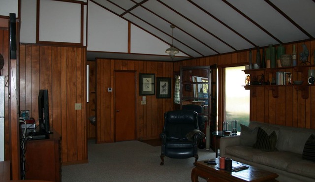 Cabin in the woods on the edge of a cove of Lake Hartwell