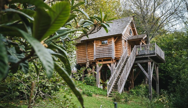 Cabin located in a natural environment, located between sea and mountain.
