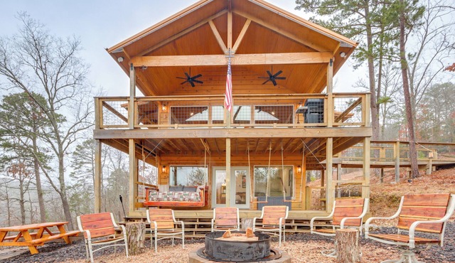 Cabin on Beaver Lake w/Views & Furnished Deck!