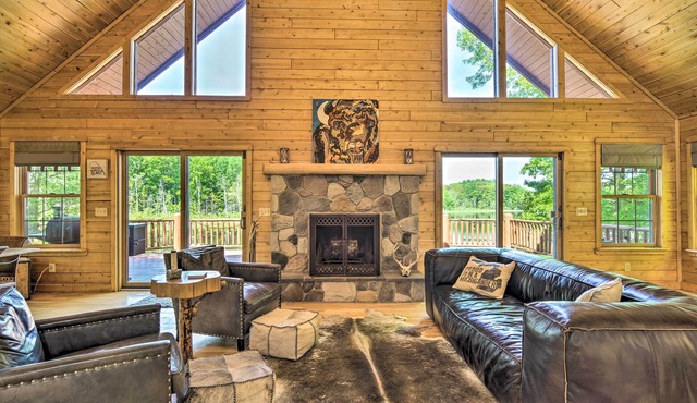 Cabin on Lake w/63 Acres & Trails + Guest House!