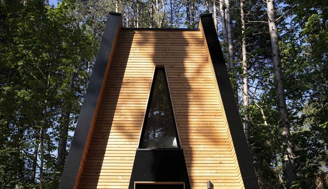 Cabin on stilts with private spa in the forest