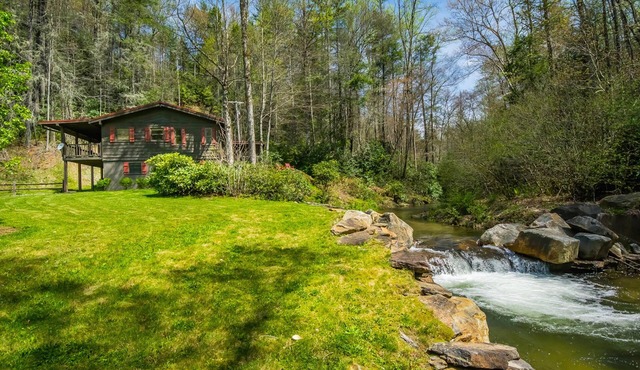 Cabin on Trout River, 9 Acres Surrounded by US Forest, Waterfalls, 100% Secluded