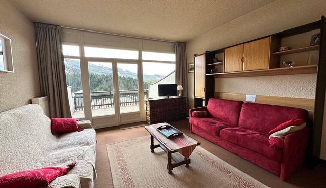 Cabin studio at the slopes of Villard de Lans, south terrace, free parking