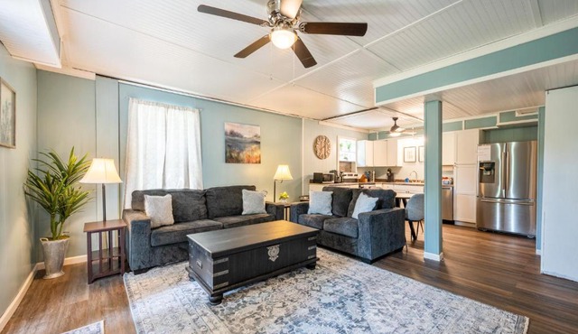 Cabin Style With Patio Seating & Charcoal Grill
