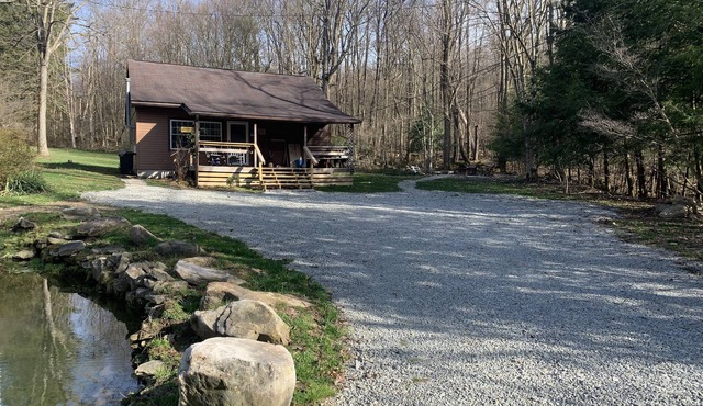Cabin w/Hot Tub on Small Pond