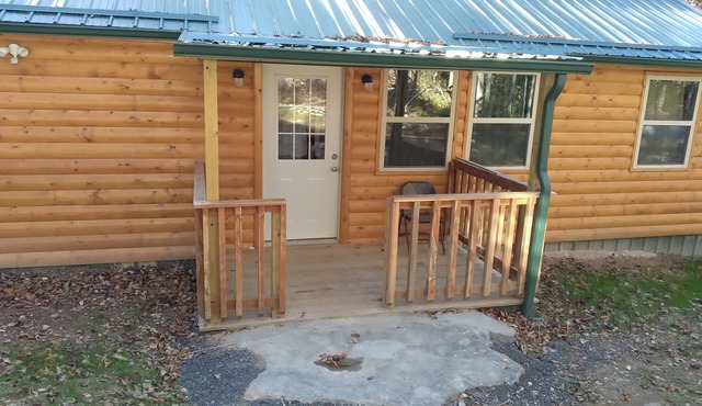 Cabin with a tree house on a working buffalo farm near the Buffalo River.