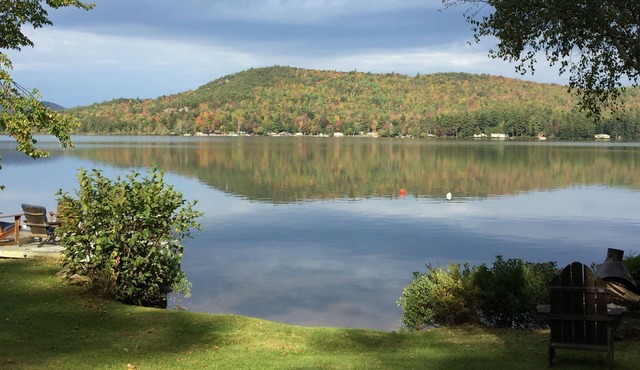 Cabin with private lakefront, stunning sunsets and views of the Adirondack Mtns.