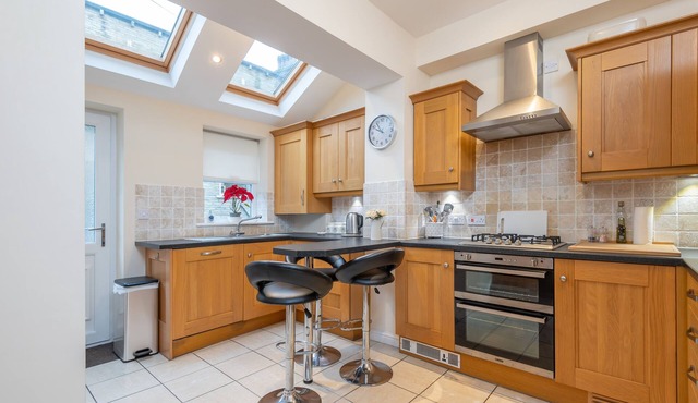 Calderdale Terraces, in the center of Hebden Bridge, on a quiet street