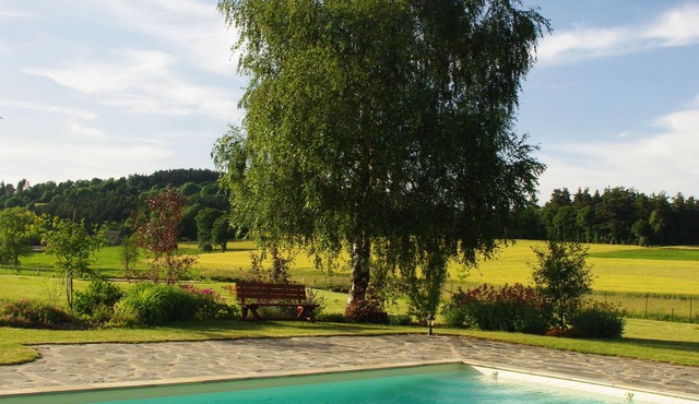 Calm and relaxation in nature . and the pleasure of a heated pool!