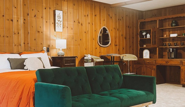 Calm, stylish space. Across the street from the park. Perfect little getaway.
